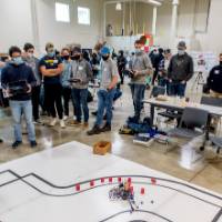 Self driving mini toy car on its race track